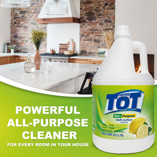 FLYING TOT All-Purpose Cleaner, Sanitizing and Disinfecting Spray, To Clean and Deodorize, Lemon Breeze Scent - 1 Gallon