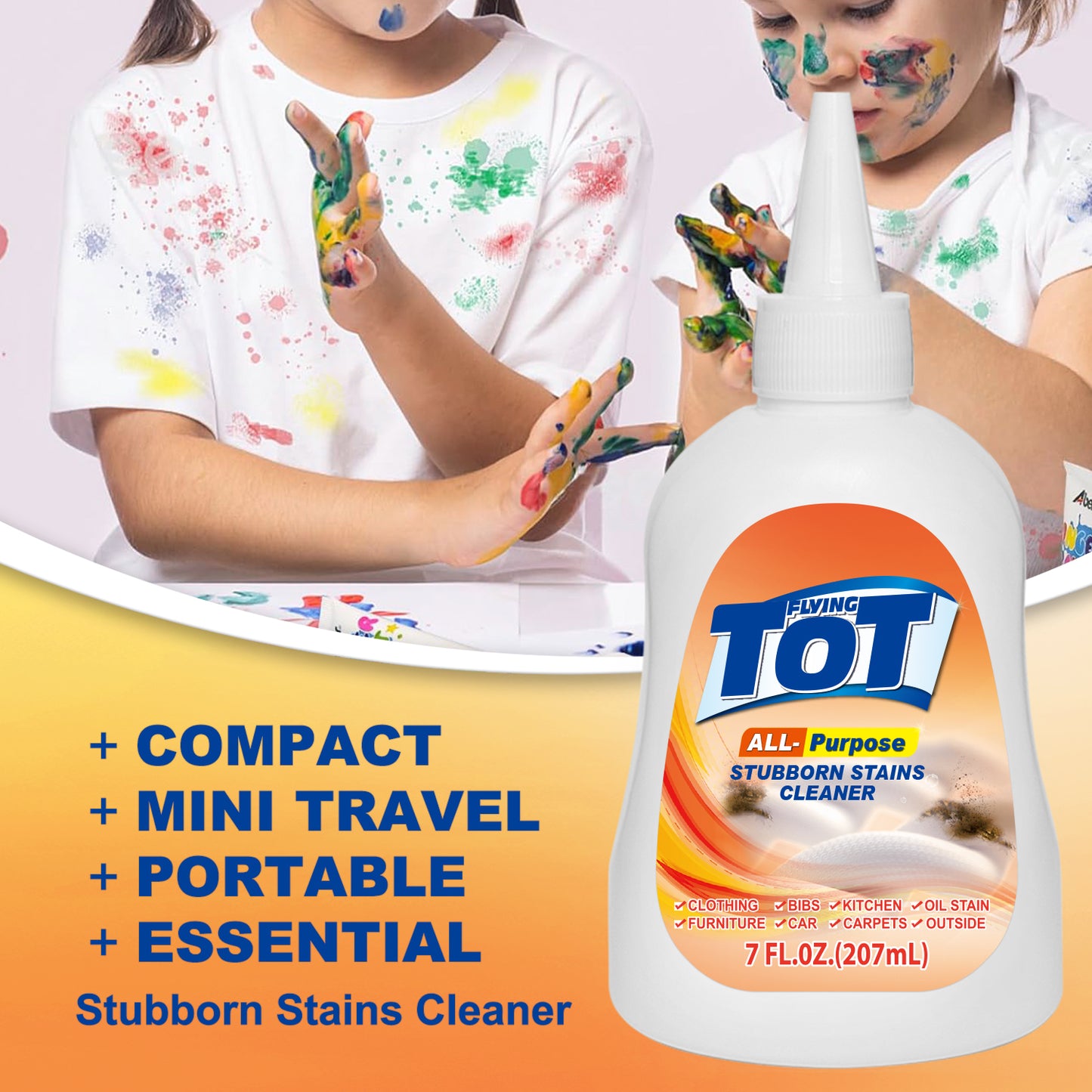 FLYING TOT Oil and Grease Stain Remover for Clothes - 7 Fl. Oz.