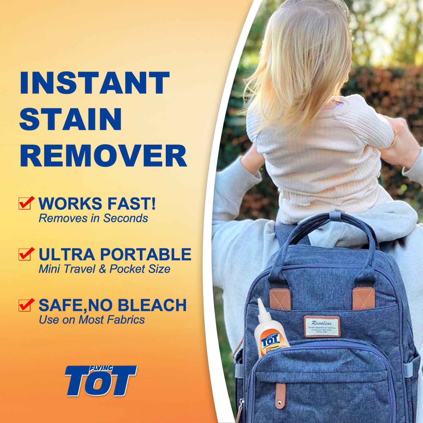 FLYING TOT Oil and Grease Stain Remover for Clothes - 7 Fl. Oz.