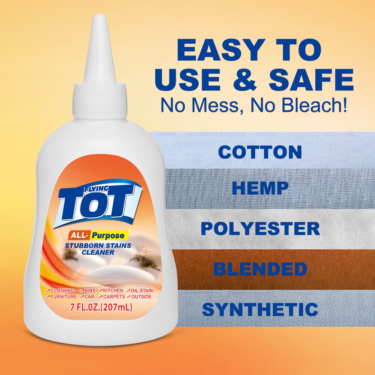 FLYING TOT Oil and Grease Stain Remover for Clothes - 7 Fl. Oz.